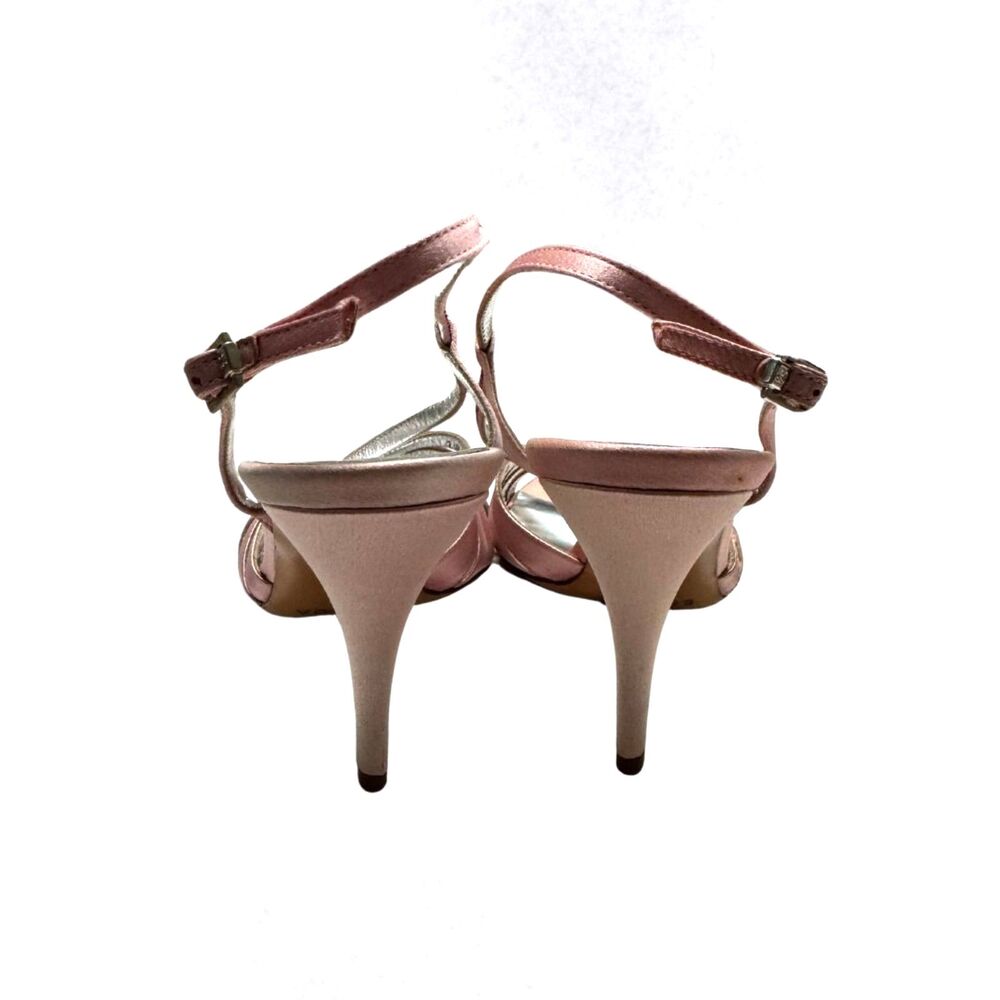 Escada Pink Strappy Sandal Heels with Pink Crystals Size 8.5 - Picture 5 of 8